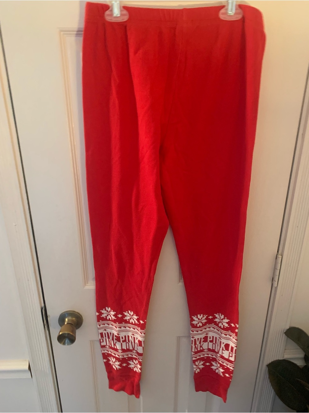 Women’s Victorias Secret Christmas Pj Bottoms Thermal Size Medium